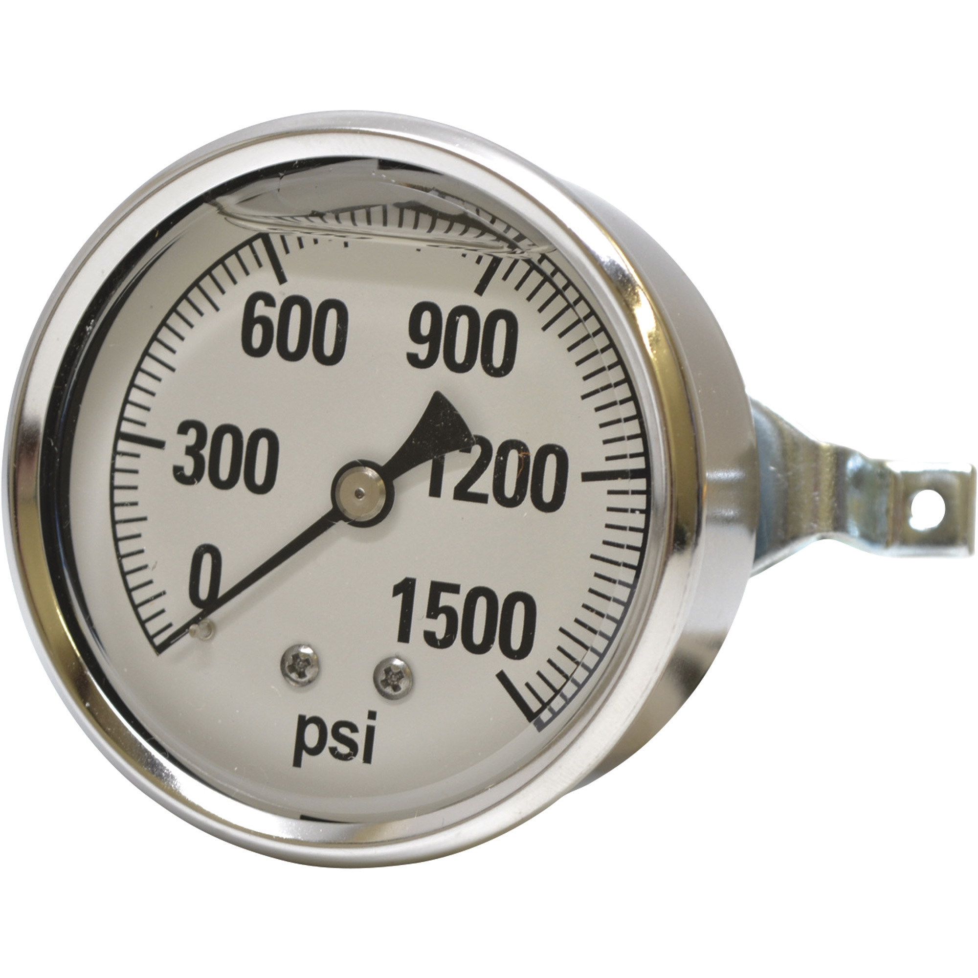 Valley Industries, 2.5in. Panel Mt Gauge 1500PSI, Case Material Stainless Steel, Min. Operating Pressure 0 PSI, Max. Operating Pressure 1500 PSI, Model# 2441GXB1500